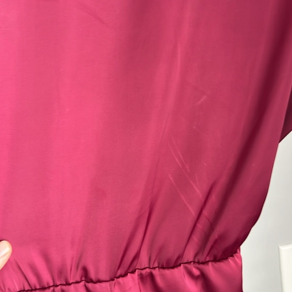 Amazon BTBFM Satin-like Burgundy Button-Up Dress, worn once - Picture 8 of 8